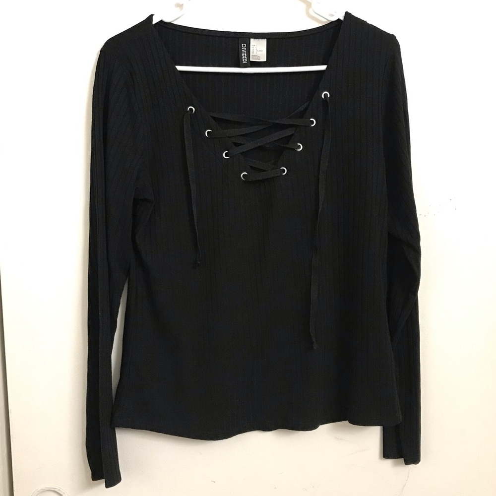 Black knit top